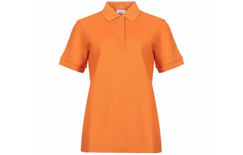 Burberry Polo Shirts Women's Bright Orange Polo Collar Moderate Straight Fit