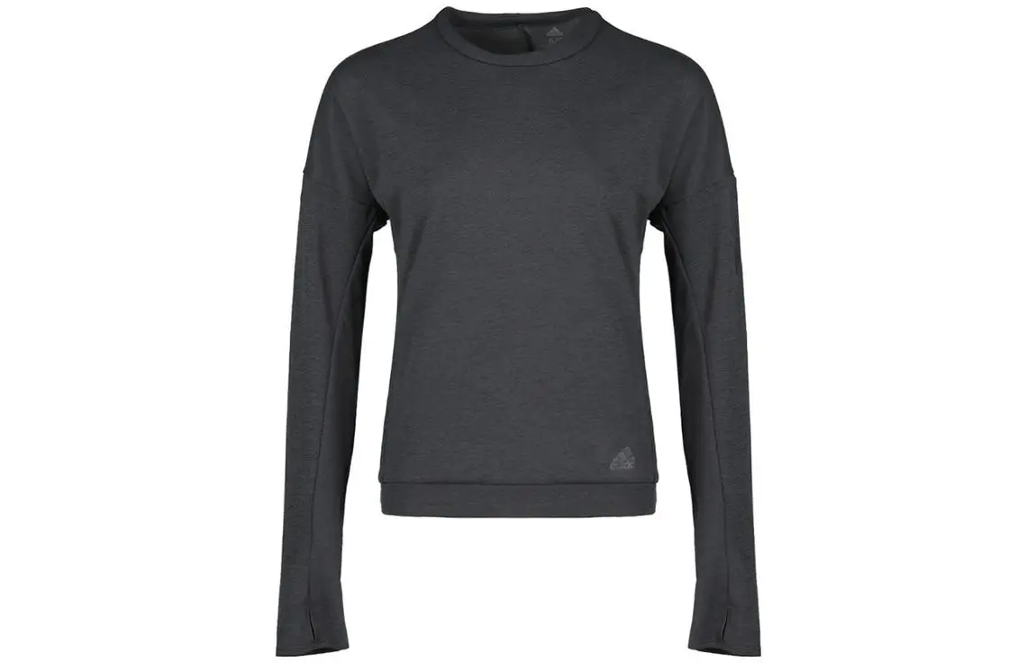 Adidas T-Shirts Women's Dark Gray Crew Neck Thickened Straight Fit