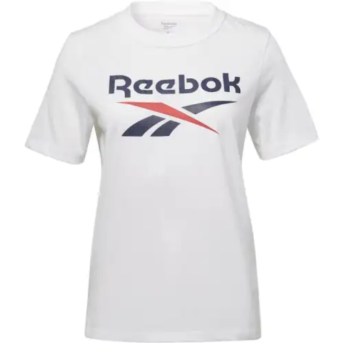 Reebok T Shirts Women's White Crew Neck Thin Straight Fit