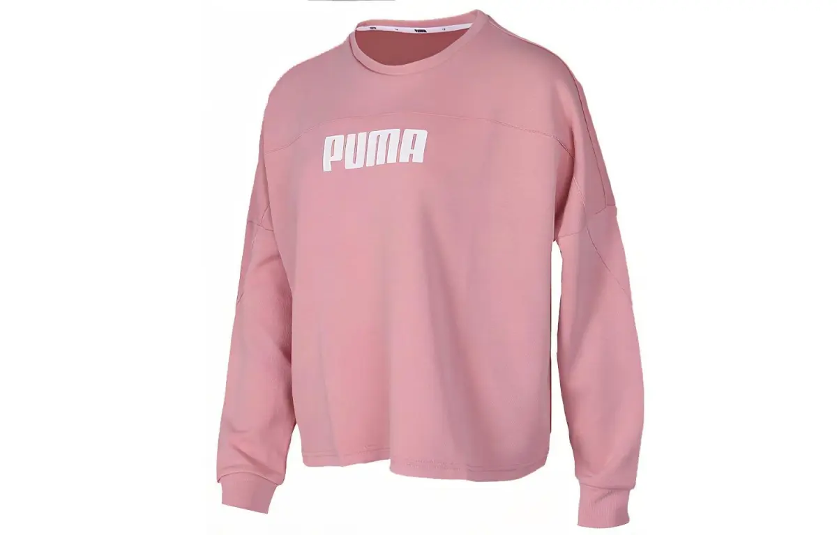 PUMA Sweatshirts Women's Wedding Pink Crew Neck Moderate Straight Fit