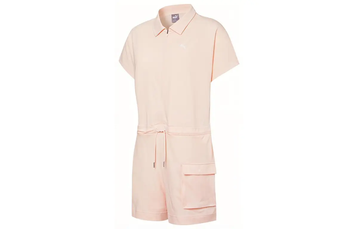 PUMA Bodysuits Women's Pink Lapel Moderate Nipped-in Waist