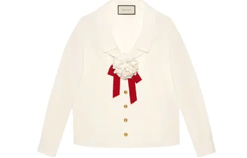 GUCCI Shirts Women's White Lapel Moderate Other