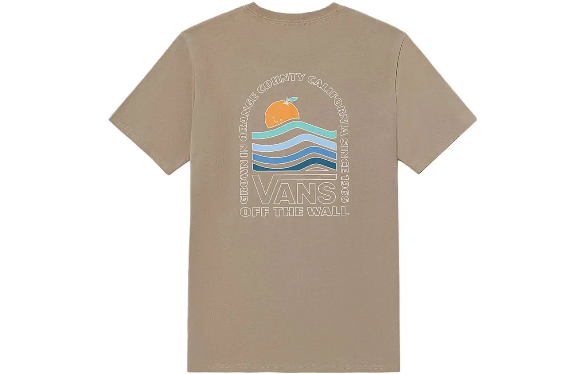 Vans T-Shirts Women's Light Umber Crew Neck Moderate Straight Fit
