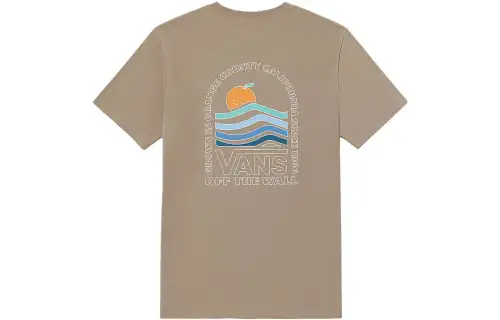 Vans T Shirts Women's Light Umber Crew Neck Moderate Straight Fit