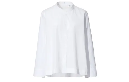 UNIQLO Shirts Women's White Crew Neck Moderate Shirt