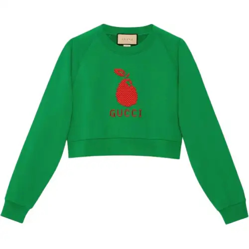 GUCCI Sweatshirts Women's Green Crew Neck Moderate Regular