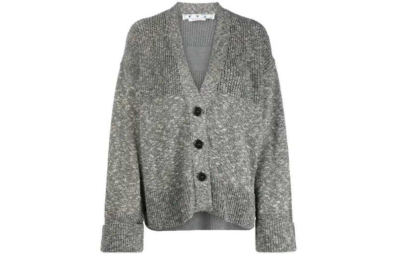 OFF-WHITE Diag-stripe mélange-effect cardigan