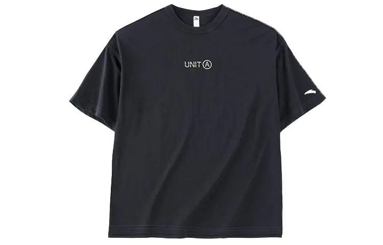 ANTA Life Collection T Shirts Women's Night Black Crew Neck Moderate Straight Fit