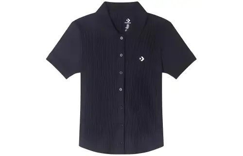 Converse Polo Slim Button T Shirt Women's Black