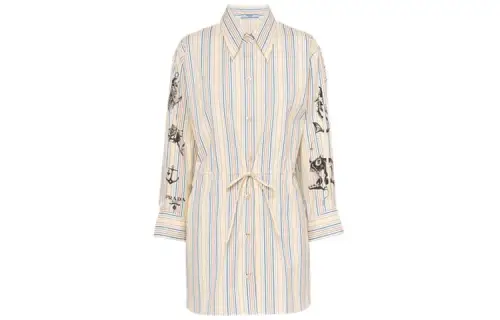 PRADA Shirts Women's Light Blue Lapel Moderate