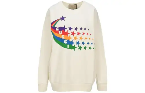GUCCI Shooting Star Print Sweatshirt White