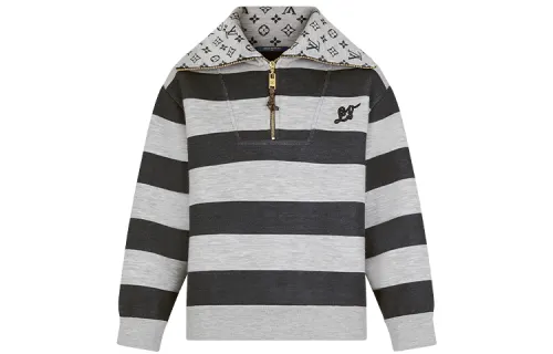 LOUIS VUITTON Sweatshirts Women's Gray Lapel Moderate Regular
