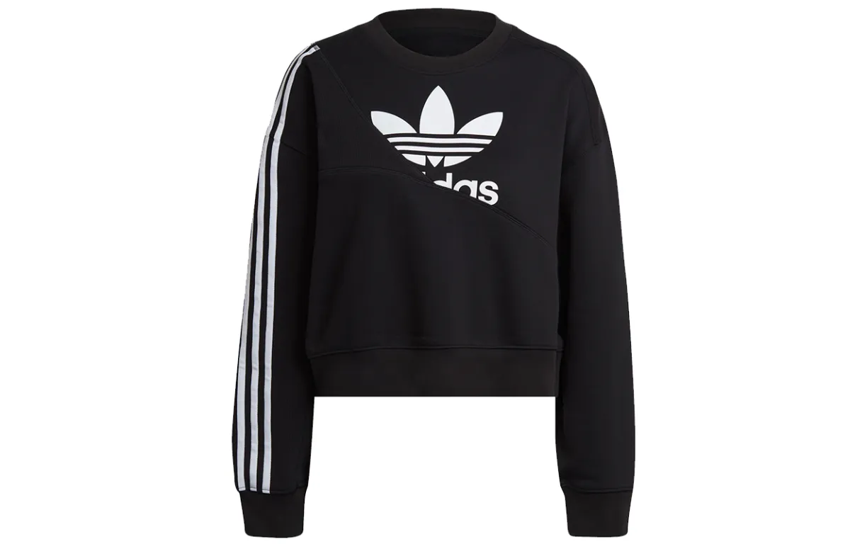 Adidas Originals Logo-print Cropped Sweatshirt