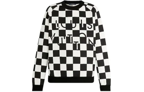 LOUIS VUITTON Sweatshirt Women's Black White Plaid
