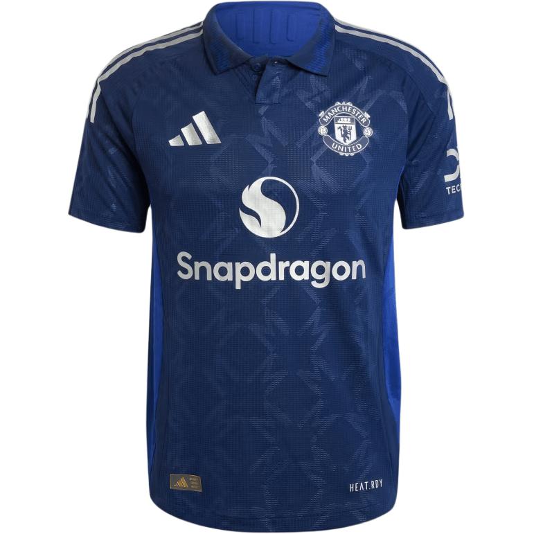 Adidas Manchester United Manchester United 24/25 away brand logo fashion logo retro sports short-sleeved football shirt men's night indigo blue