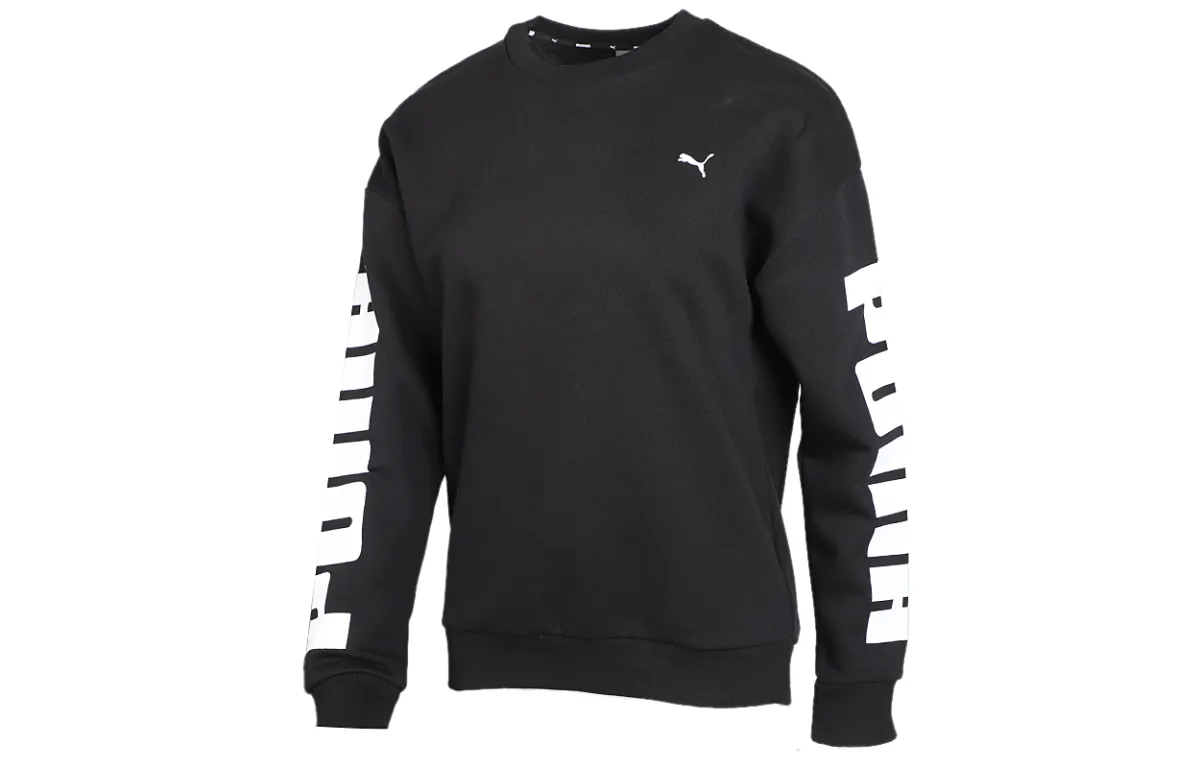 PUMA Sweatshirts Women's Black Crew Neck Moderate Regular