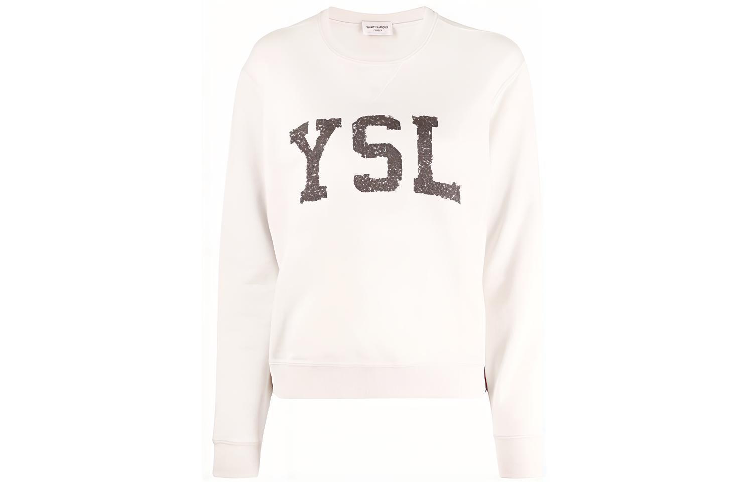 Женский свитшот SAINT SAINT LAURENT Logo (светло-овсяный)