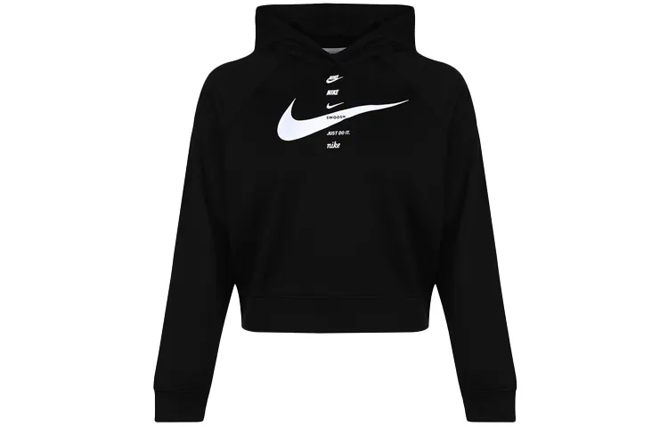 Nike Sweatshirts Women's Black Hooded Moderate Regular
