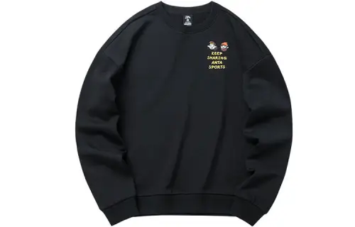 ANTA Sweatshirts Women's Black Crew Neck Moderate Regular