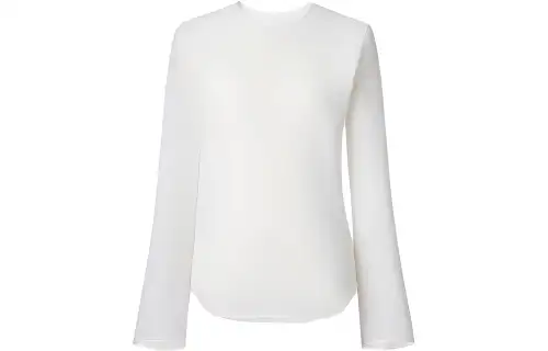 UNIQLO X MAME KUROGOUCHI UNIQLO X Mame Kurogouchi T Shirts Women's Gray White Crew Neck Moderate Straight Fit