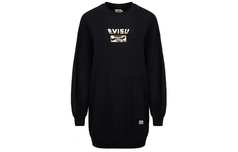 EVISU Sweatshirts Women's Black Crew Neck Moderate Regular