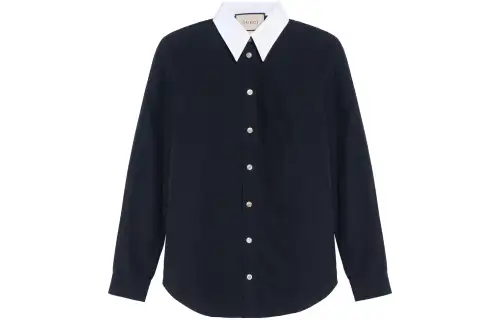【Previous Season】contrast-collar shirt