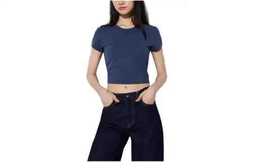 UNIQLO Regular T Shirt Women's Deep Sea Blue