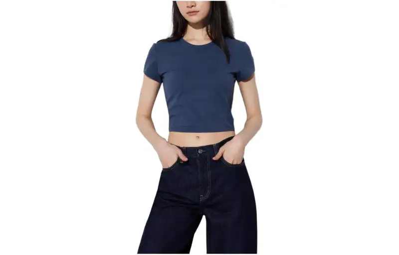 UNIQLO Regular T Shirt Women's Deep Sea Blue