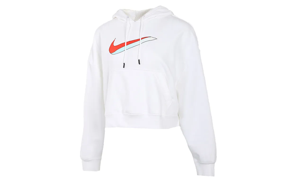 Nike Sweatshirts Women's White Hooded Moderate Straight Fit