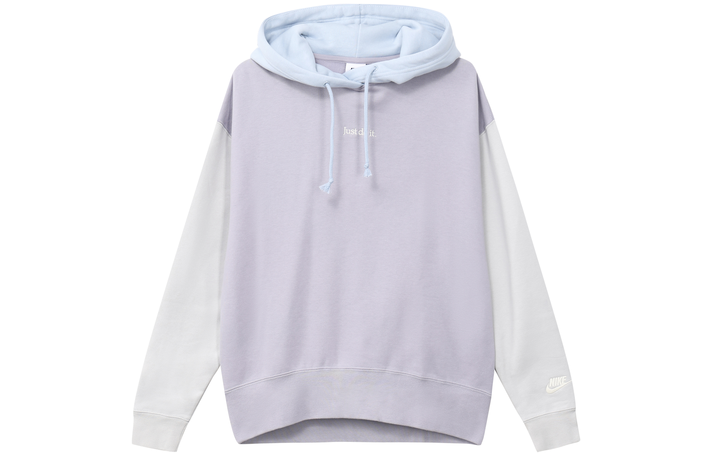 Nike Sportswear Embroidery Logo Multicolor Sports Thermal Thickened And Fleece Lined Hooded Pullover Sweatshirt Winter