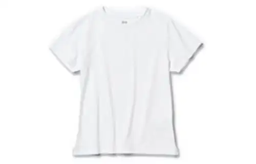 UNIQLO T Shirts Women's White Crew Neck Moderate Straight Fit