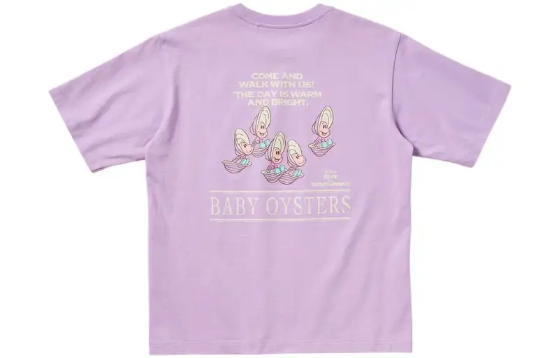 UNIQLO T Shirts Women's Light Blue Purple Crew Neck Moderate Straight Fit