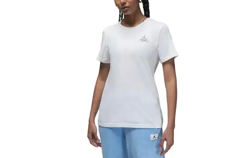 Jordan Drop Shoulder Sleeve T Shirt Women's White
