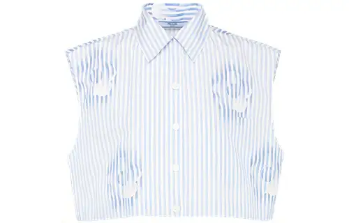 PRADA Shirts Women's Sky Blue Pointed Collar Moderate