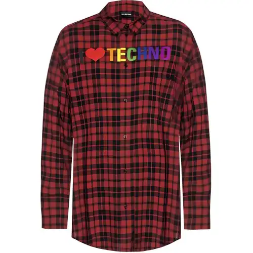Balenciaga Shirts Women's Red Polo Collar Moderate Shirt