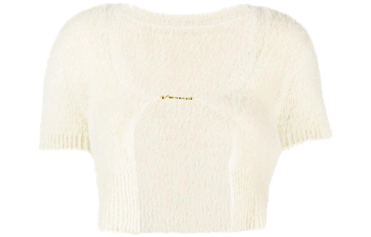 Jacquemus La Maille Neve Fluffy Charm Logo Cardigan 'Off White'