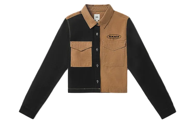 Vans Shirts Women's Brown Lapel Moderate Straight Fit
