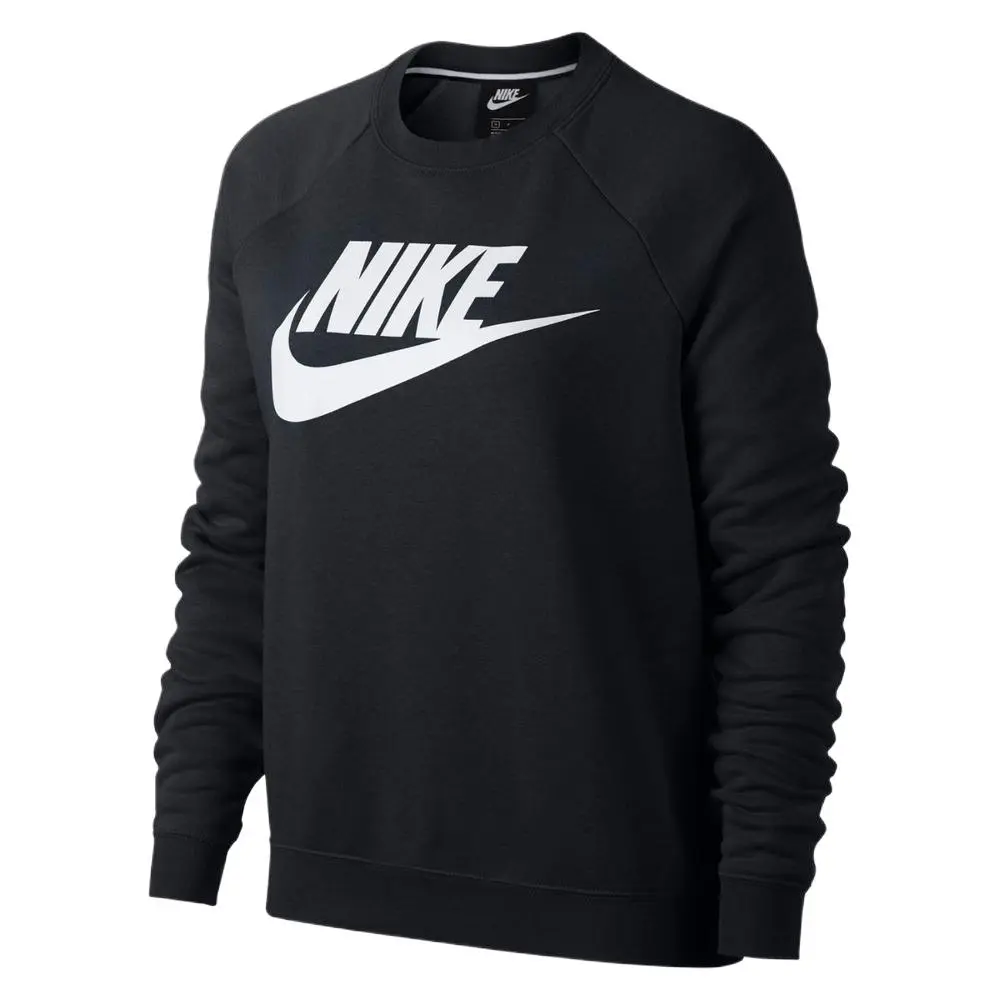 Nike Sweatshirts Women's Black Crew Neck Moderate Straight Fit