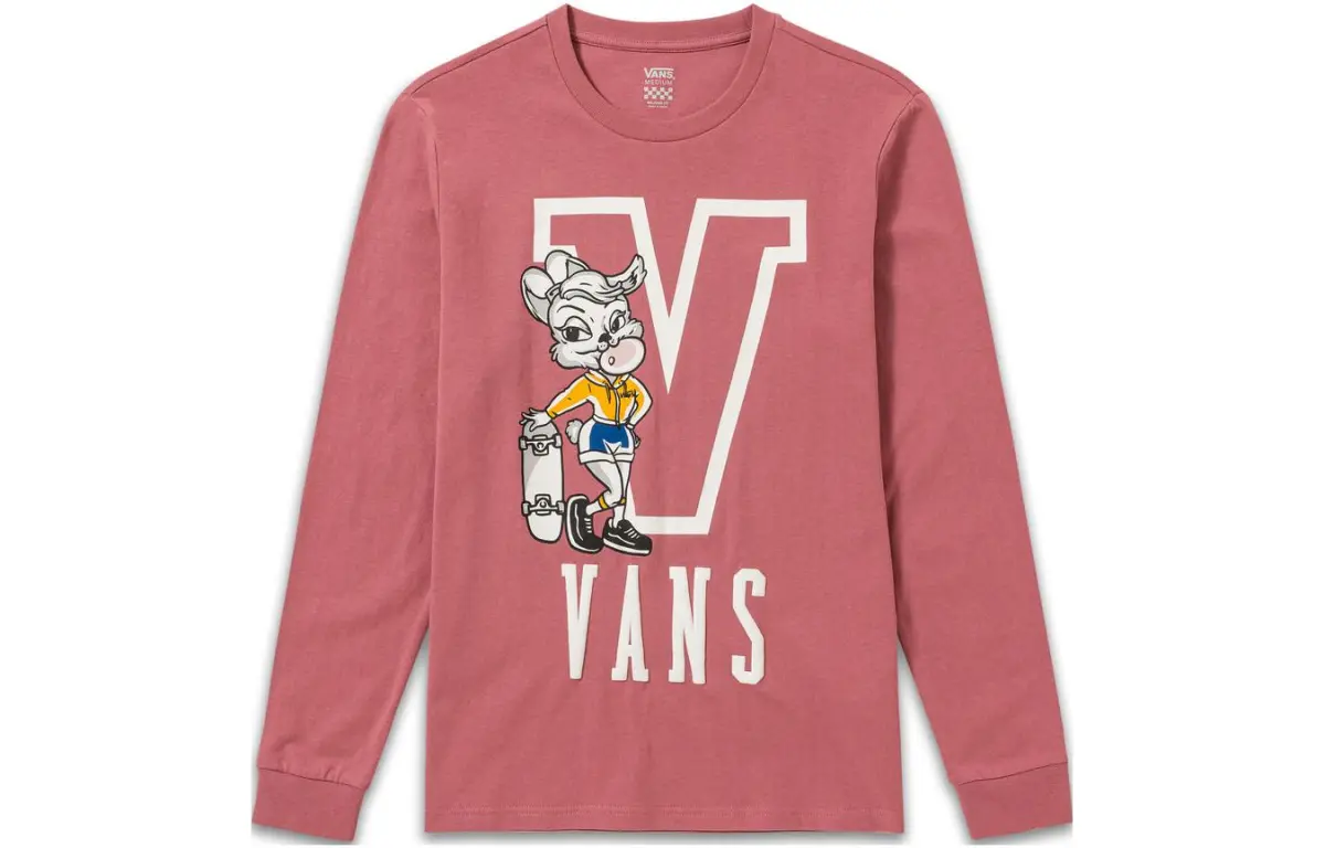 Vans Gym Class T-Shirts Women's Beauty Red Crew Neck Moderate