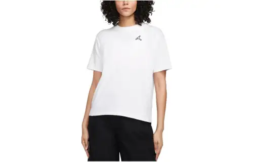 Jordan Drop Shoulder Sleeve T Shirt Women's White