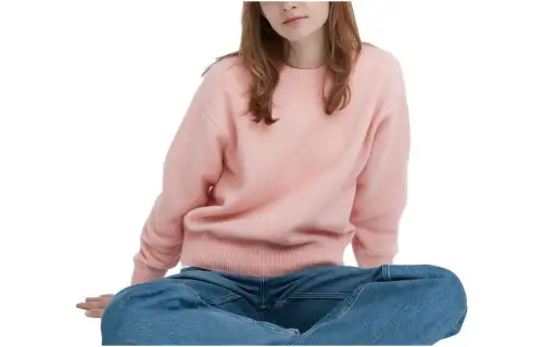 UNIQLO Sweaters Women's Pastel Pink Crew Neck Moderate Other