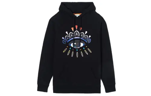 KENZO Sweatshirts Women's Black Hooded Moderate Regular