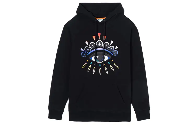 KENZO Sweatshirts Women's Black Hooded Moderate Regular