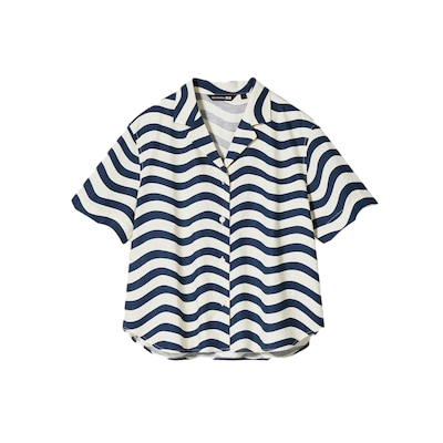 Женская рубашка UNIQLO x Marimekko SS24 (темно-синяя)