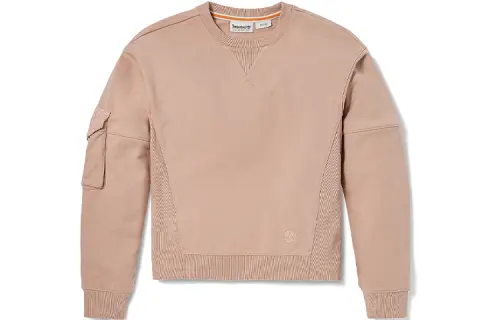 Timberland Sweatshirts Women's Light Pink Crew Neck Moderate Regular