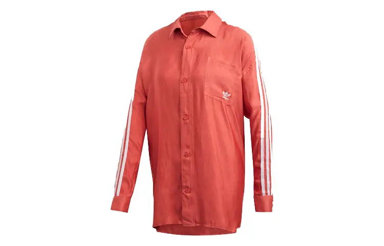 Adidas Originals Shirts Women's Light Scarlet Pointed Collar Moderate Shirt