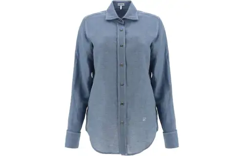 LOEWE Shirts Women's Blue Lapel Moderate Other