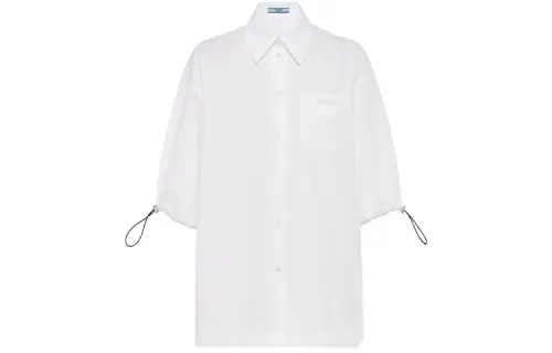 【Previous Season】drawstring-cuff poplin shirt