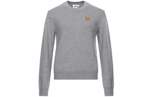 KENZO Knitwear Women's Gray Crew Neck Moderate A Line