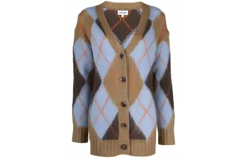 KENZO Knitwear Women's Blue V Neck Moderate Cardigan